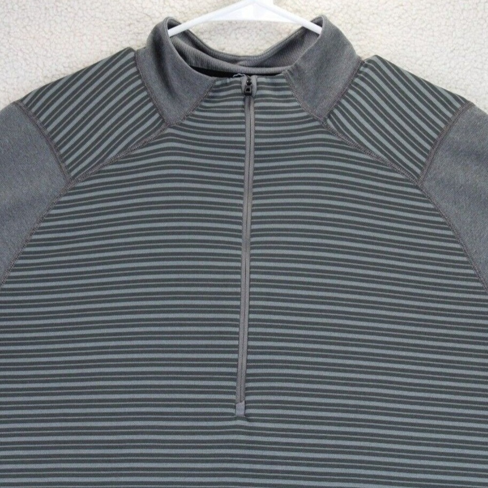 Patagonia Men's Gray Striped Quarter Zip Pullover Long Sleeve Shirt XL